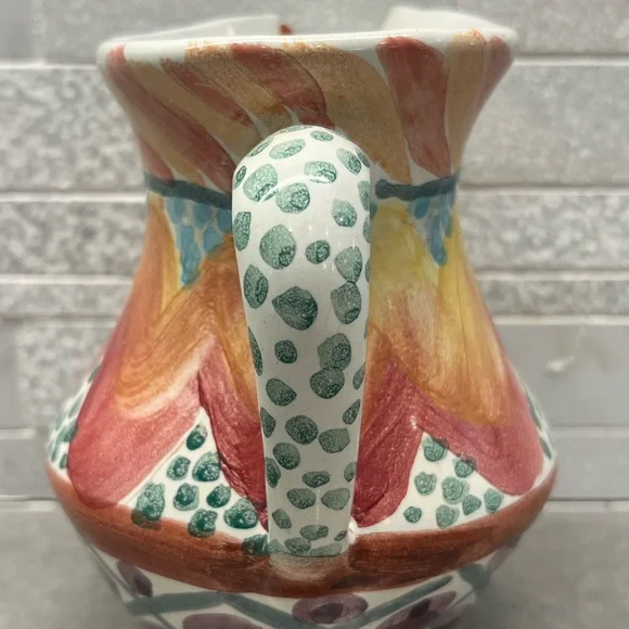 MacKenzie-Childs Multicolor Retired Keukenhoff Ceramic Pitcher - Picture 4 of 9